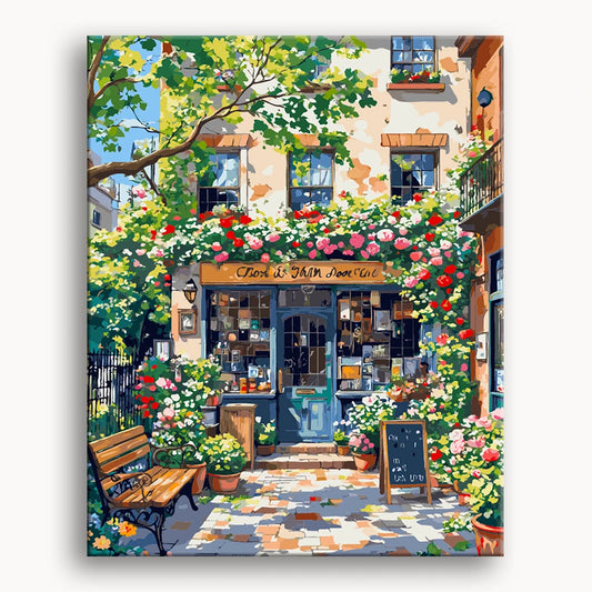 Charming Bookshop In Bloom