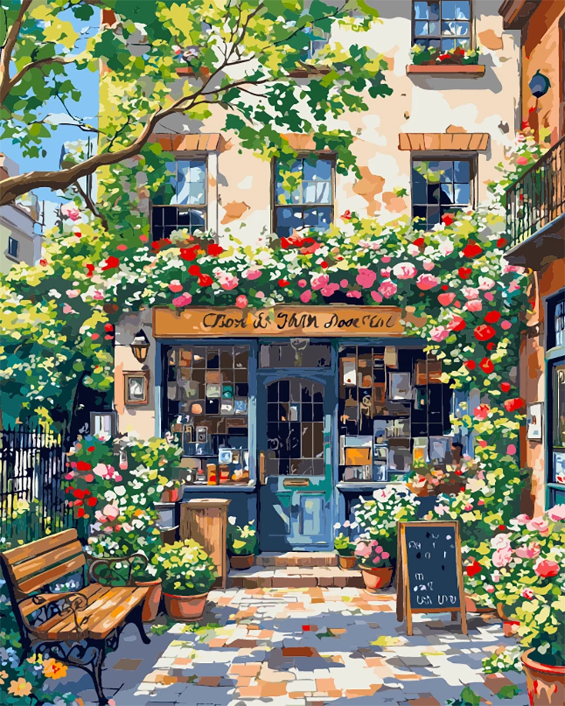 Charming Bookshop In Bloom