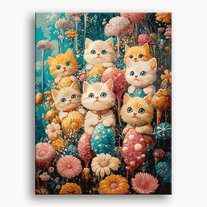 Cute Meow Flower Sea